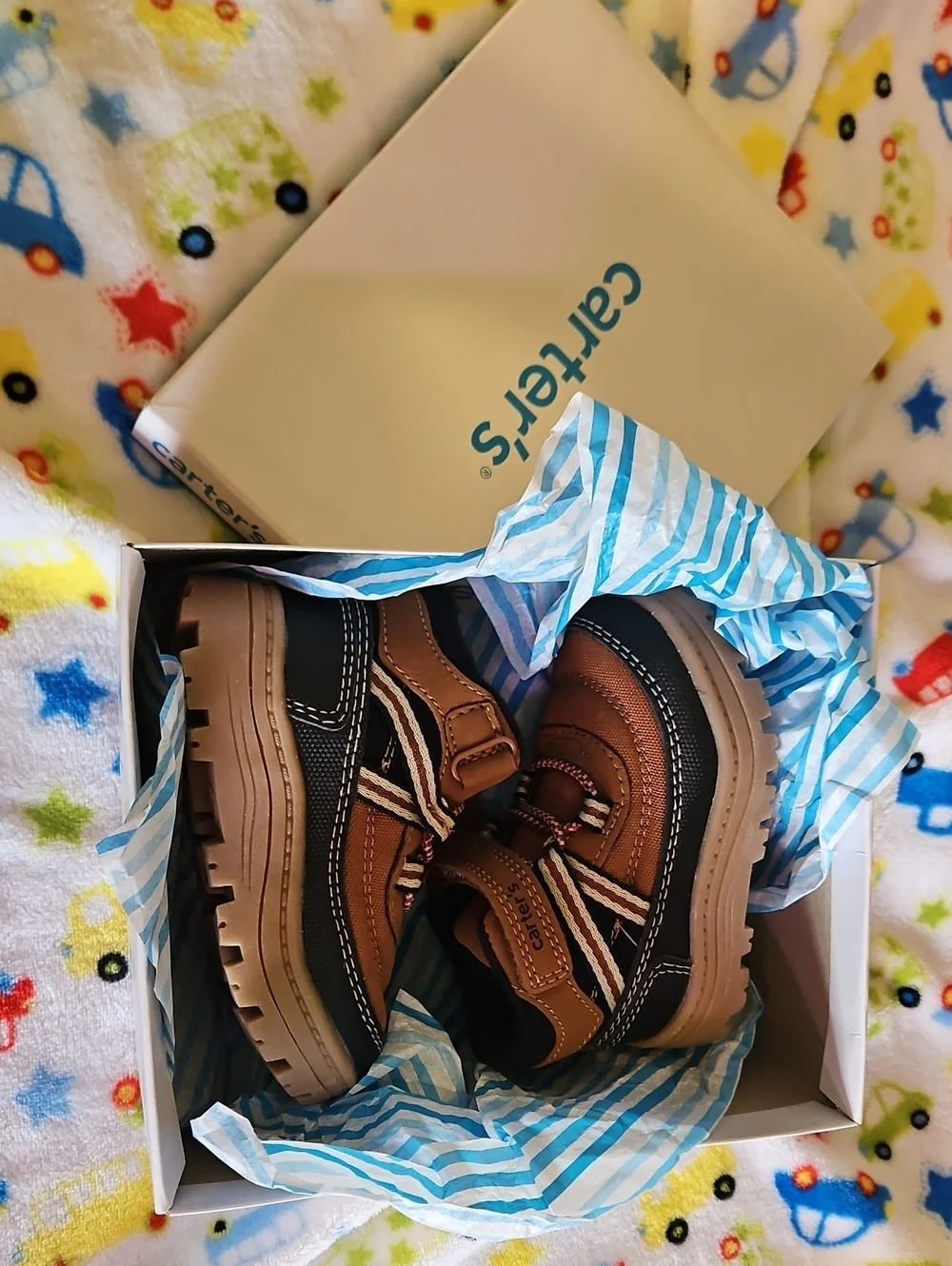 Carter's Brown and Black Kids Rugged Lace-Up Boots